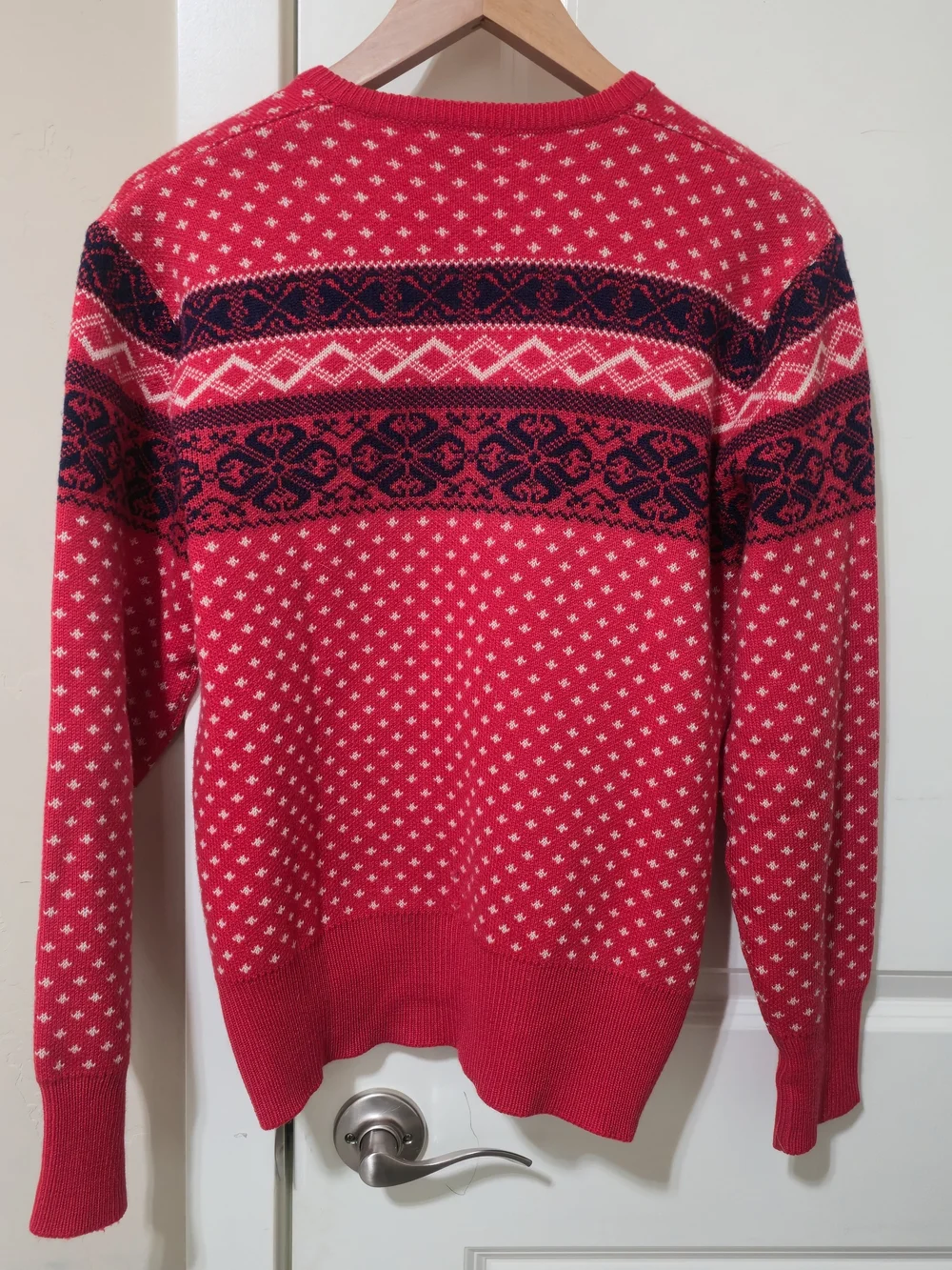 Vintage Gipsa Monsanto Made in Italy Fair Isle Wool Red Sweater Med Lg Holiday